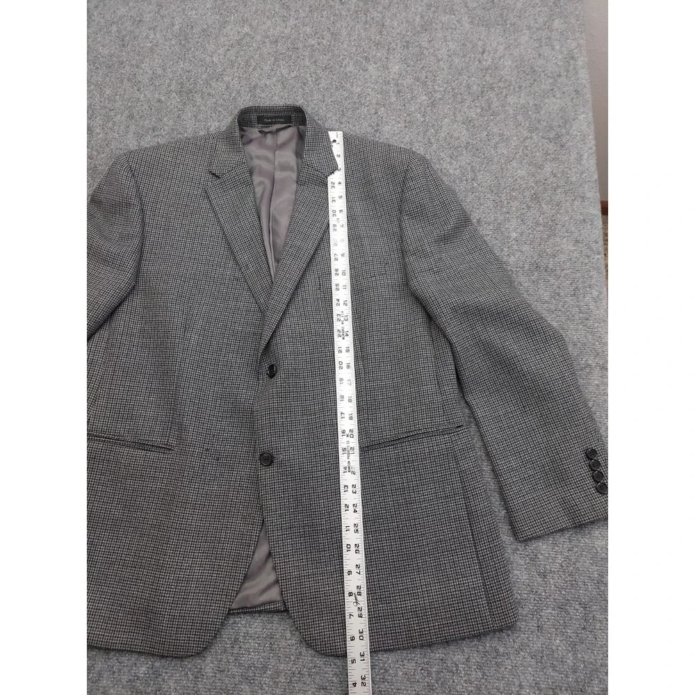 LRL Ralph Lauren Blazer Jacket Men 42 Short Gray Herringbone 2 Button Notch Wool